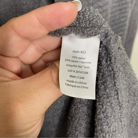 Barefoot Dreams Gray CozyChic Lite Knit Circle Cardi Cardigan Sweater Medium - Picture 11 of 12